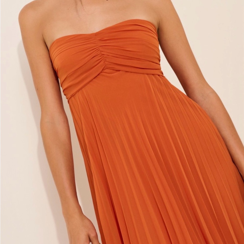 Anthropologie Strapless Maxi Dress - Rust / Orange